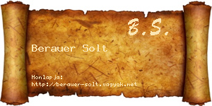 Berauer Solt névjegykártya